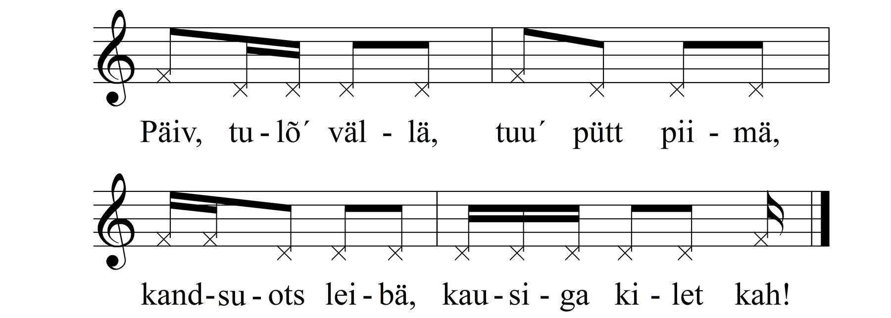 Päiv tulõ vällä! 2 noodid