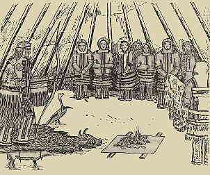 Shooting at the reindeer hide